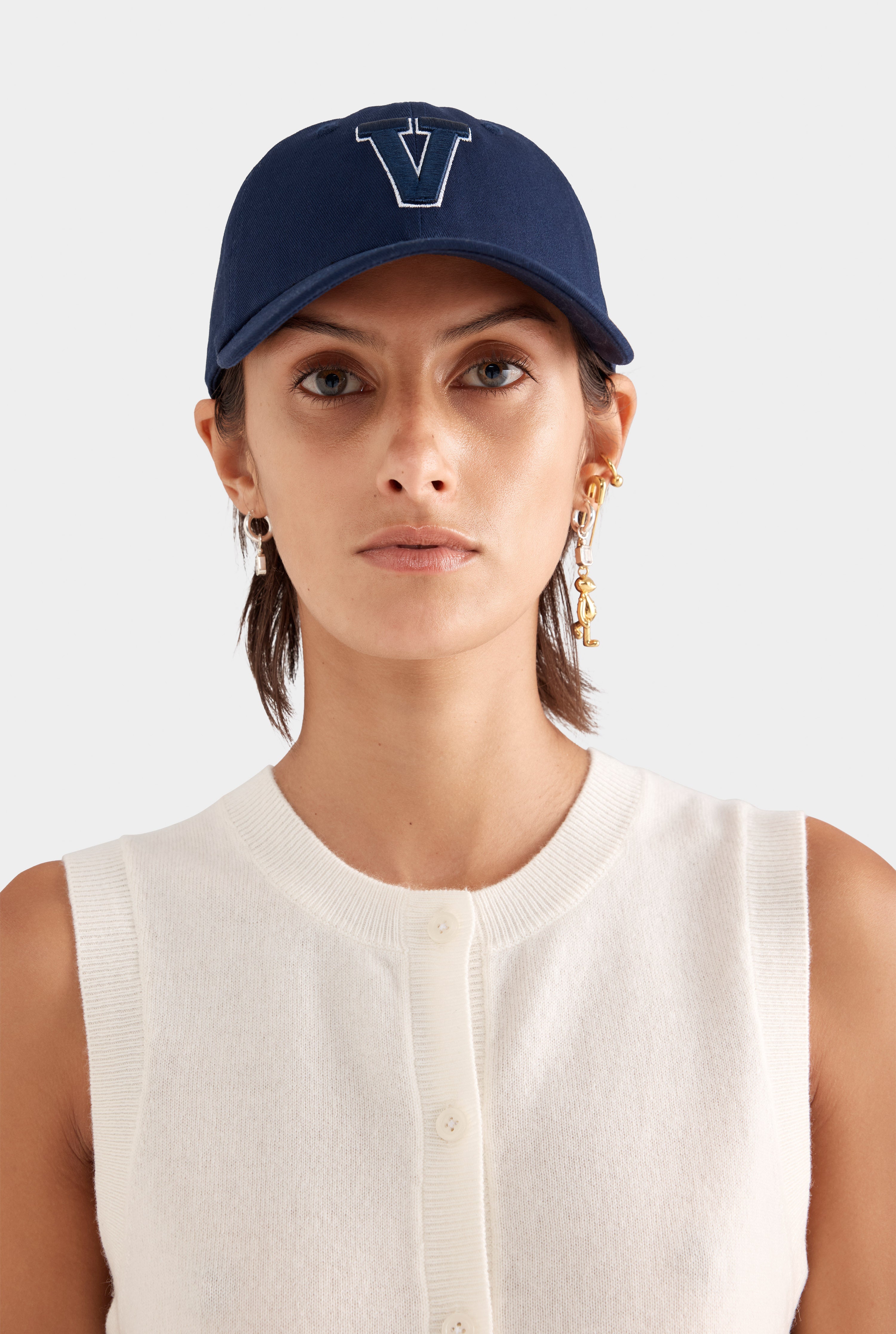 Cashmere Button Through Tank - Off White