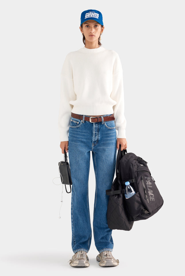 Cotton Knit Sweater - White