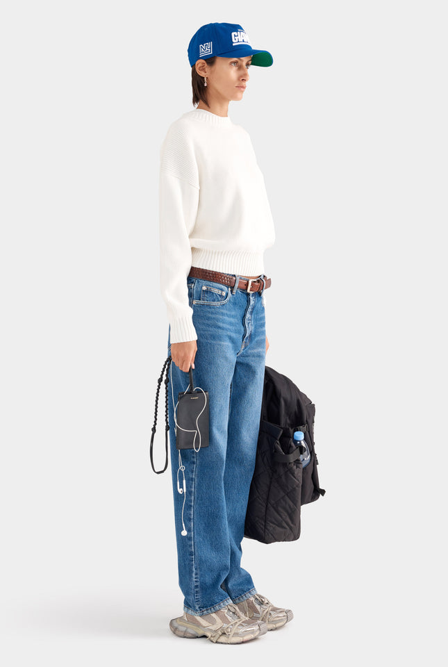 Cotton Knit Sweater - White