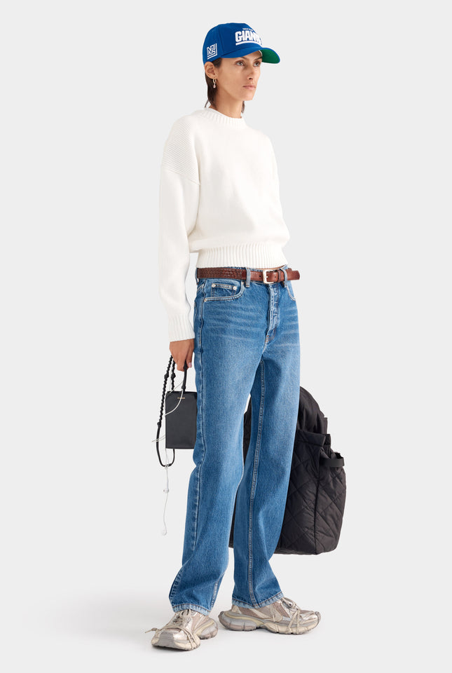 Cotton Knit Sweater - White