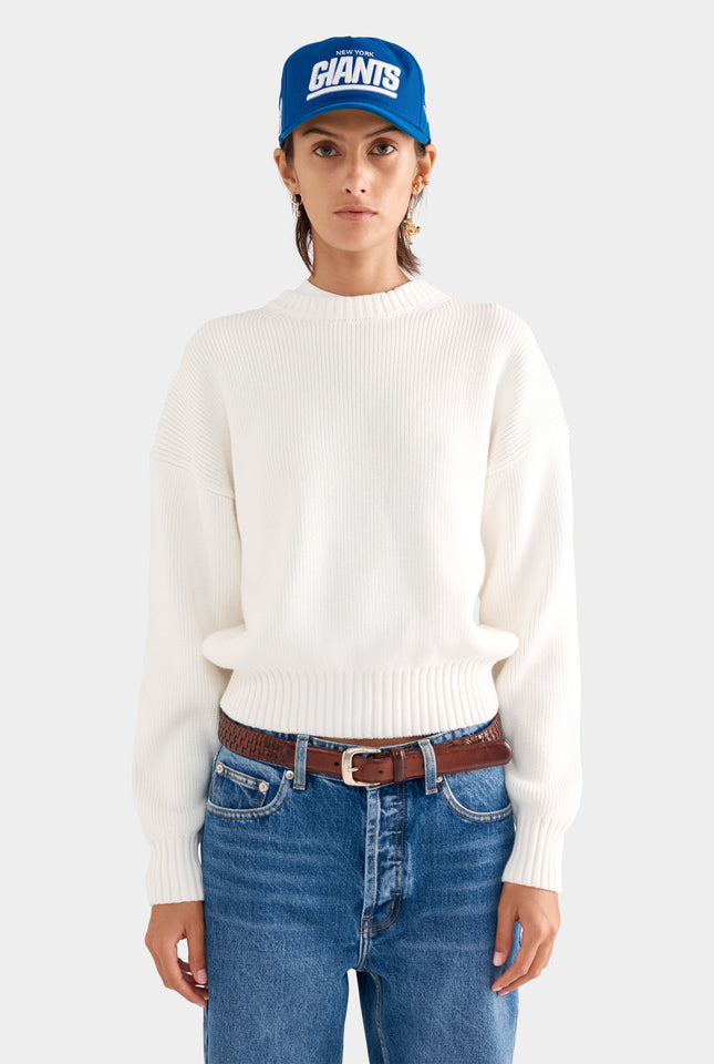 Cotton Knit Sweater - White