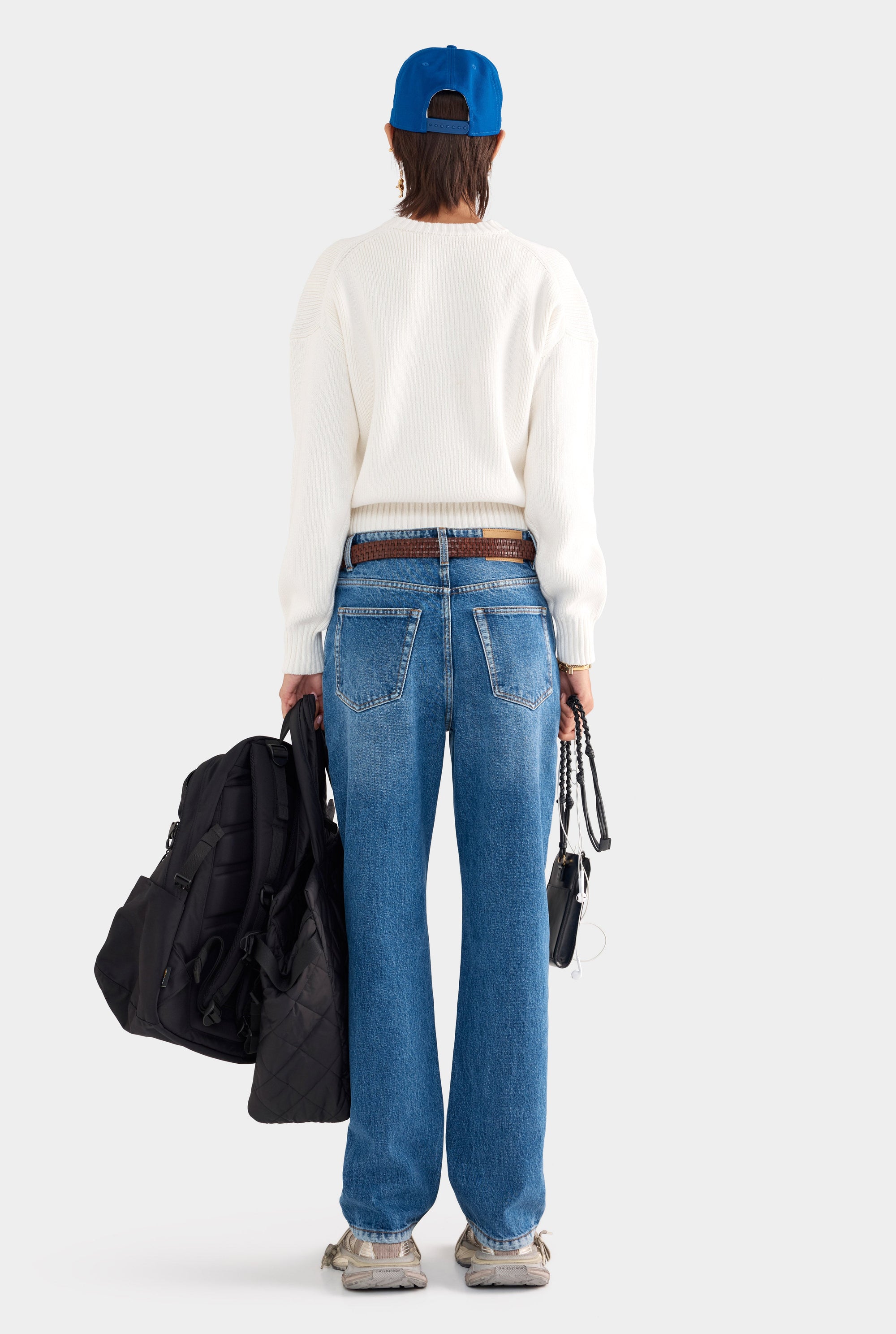 Cotton Knit Sweater - White