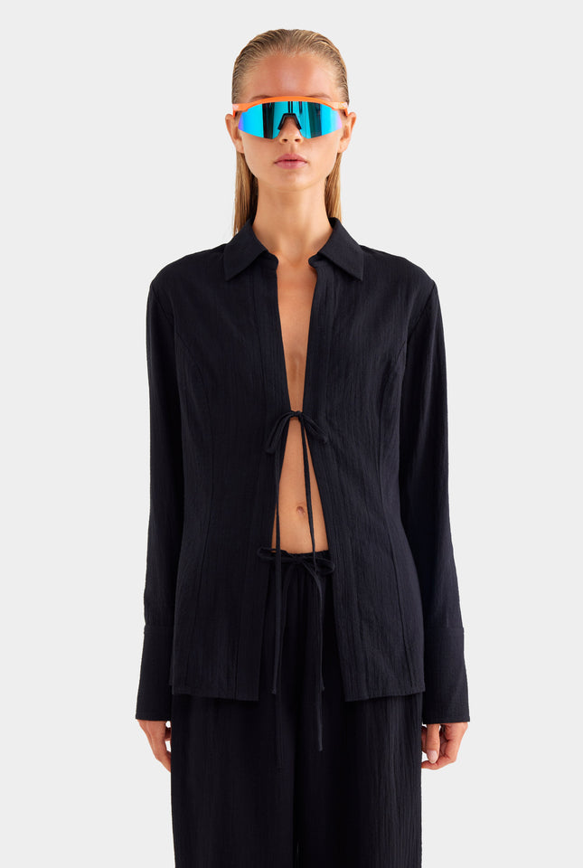 Cotton Drawstring Pant - Black