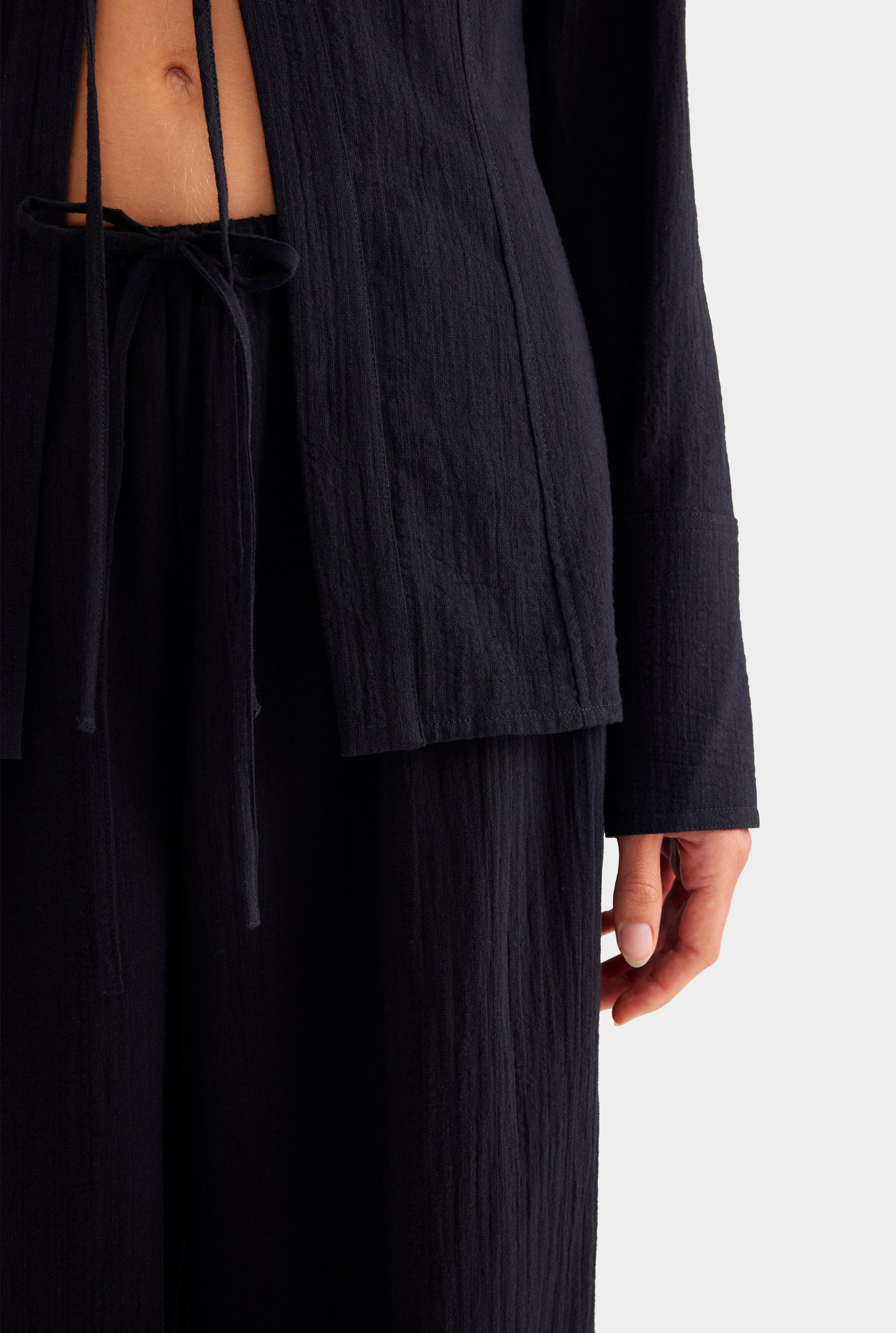 Cotton Drawstring Pant - Black