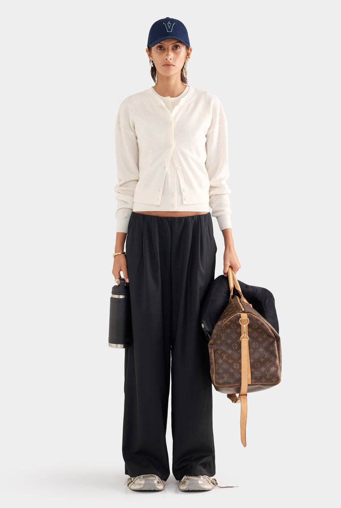 Dropshoulder Cashmere Cardigan - Charcoal