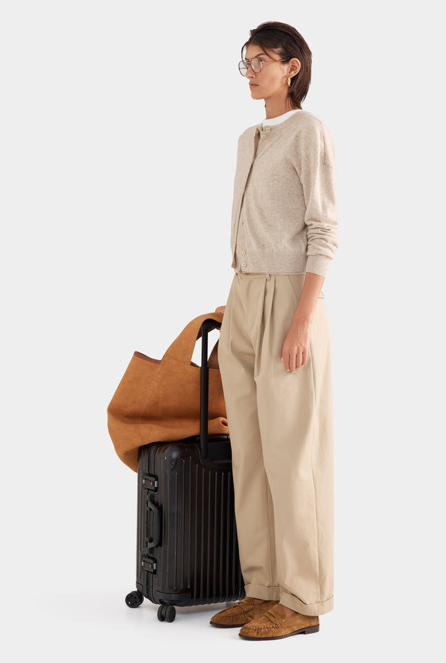 Dropshoulder Cashmere Cardigan - Sand