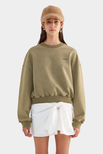 Fleece Track Crewneck - Khaki