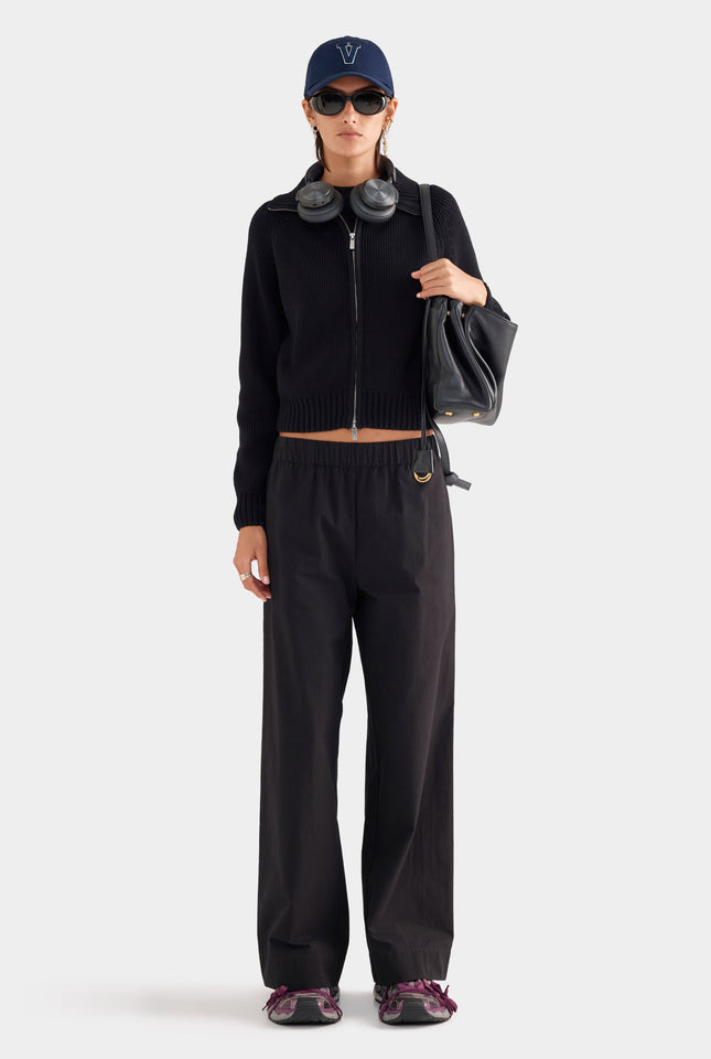 Heavy Cotton Poplin Pant - Black