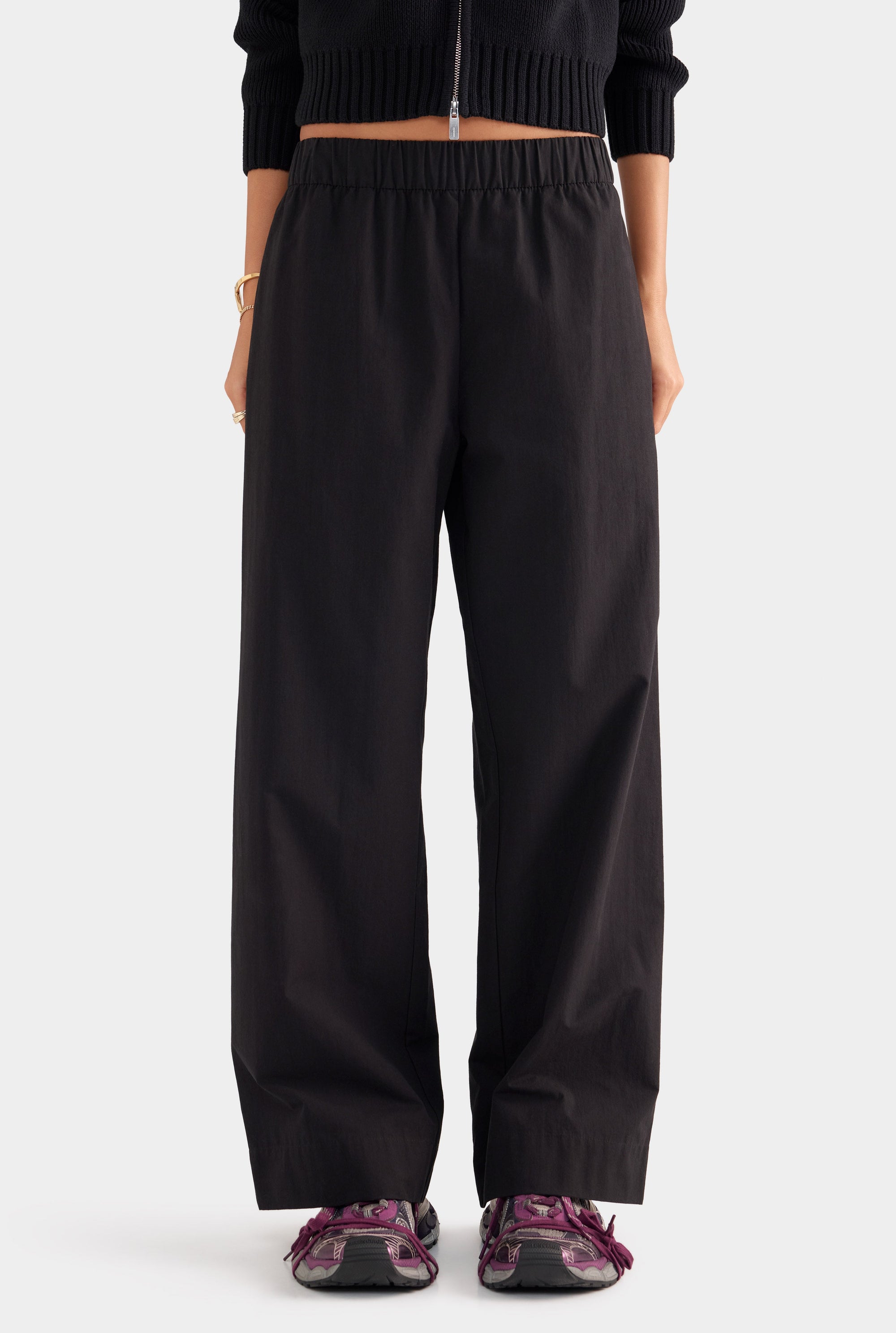 Heavy Cotton Poplin Pant - Black