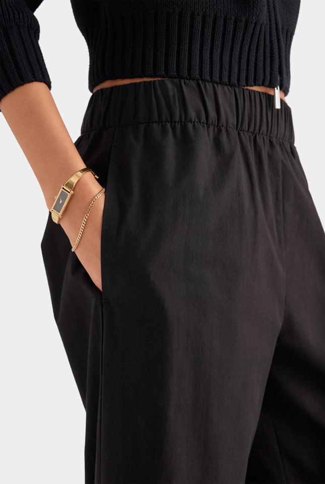 Heavy Cotton Poplin Pant - Black