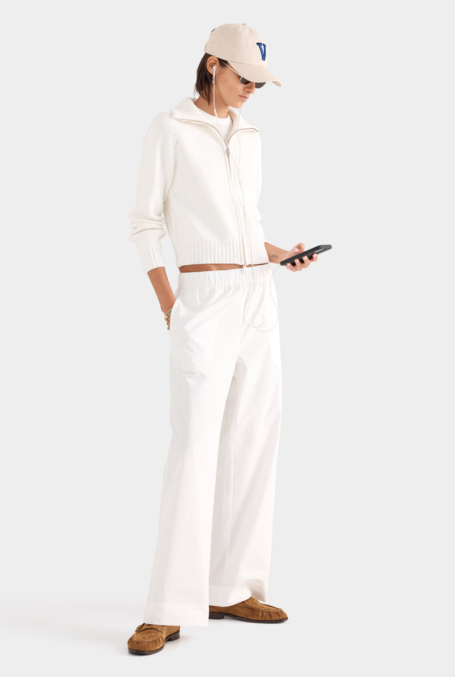 Heavy Cotton Poplin Pant - White