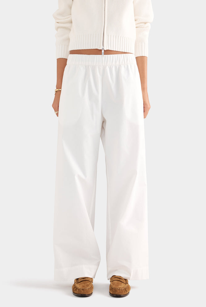 Heavy Cotton Poplin Pant - White