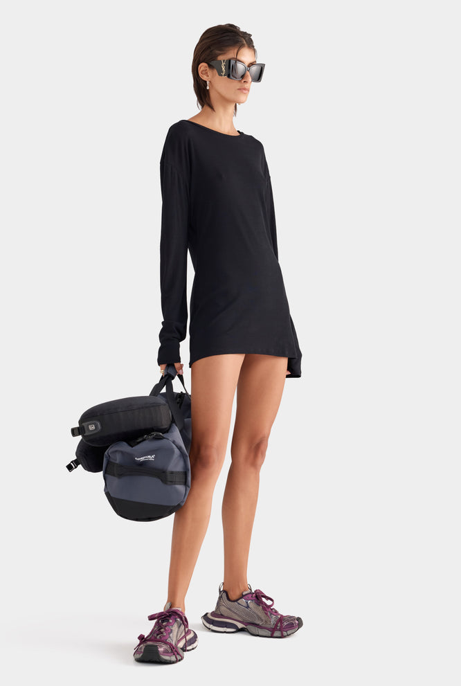 Lightweight Cotton Mini Dress - Stone