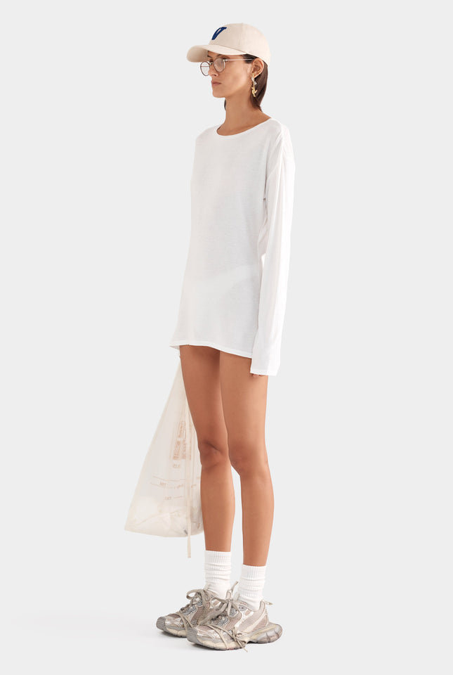 Lightweight Cotton Mini Dress - White