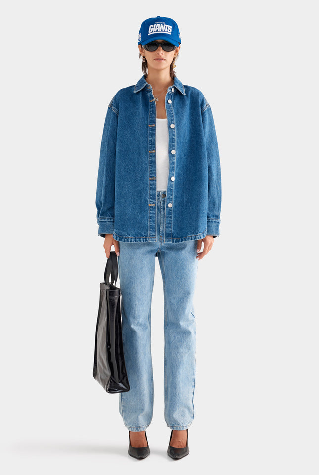 Relaxed Denim Shirt - Mid Indigo