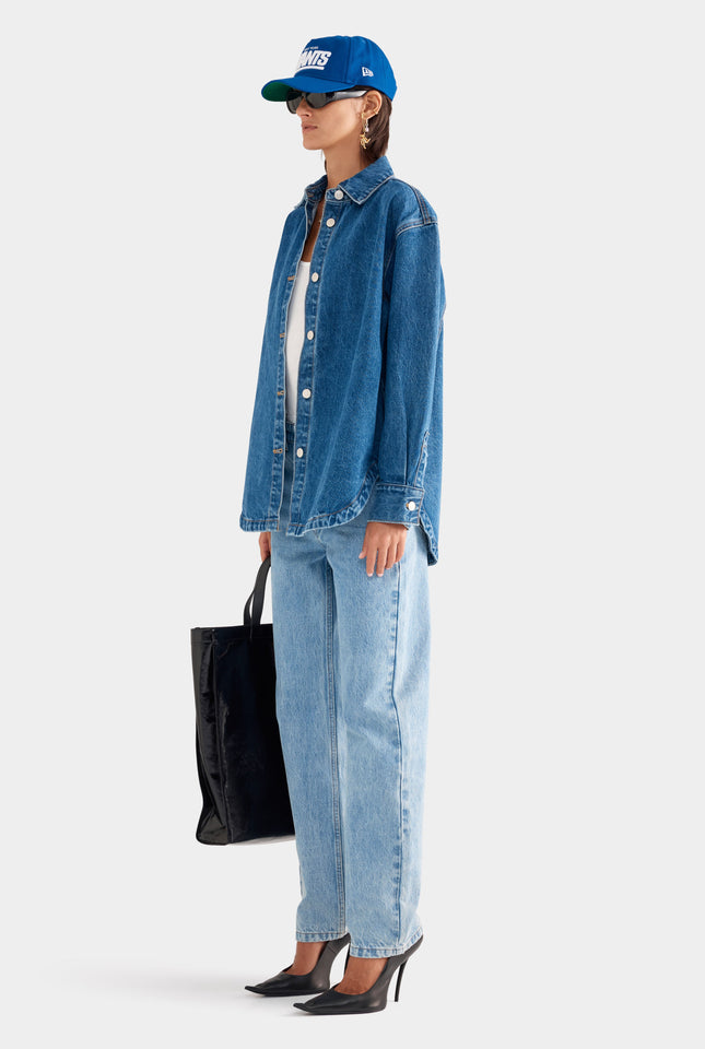 Relaxed Denim Shirt - Mid Indigo