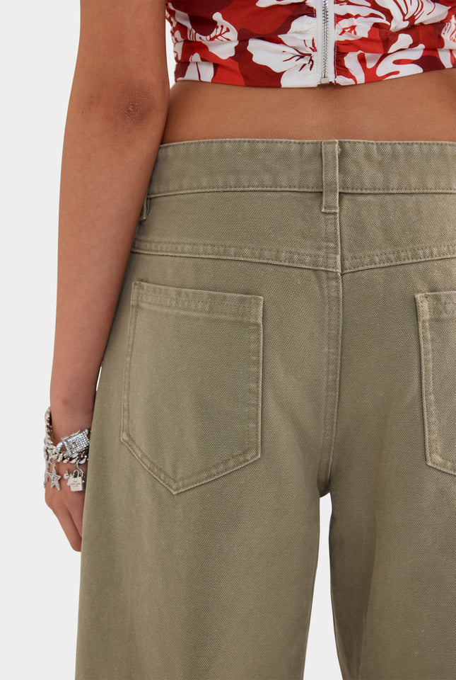 Pigment Dyed Canvas Pant - Smokey Olive