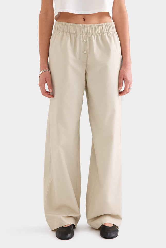 Cotton Poplin Pant -  Pistachio Shell