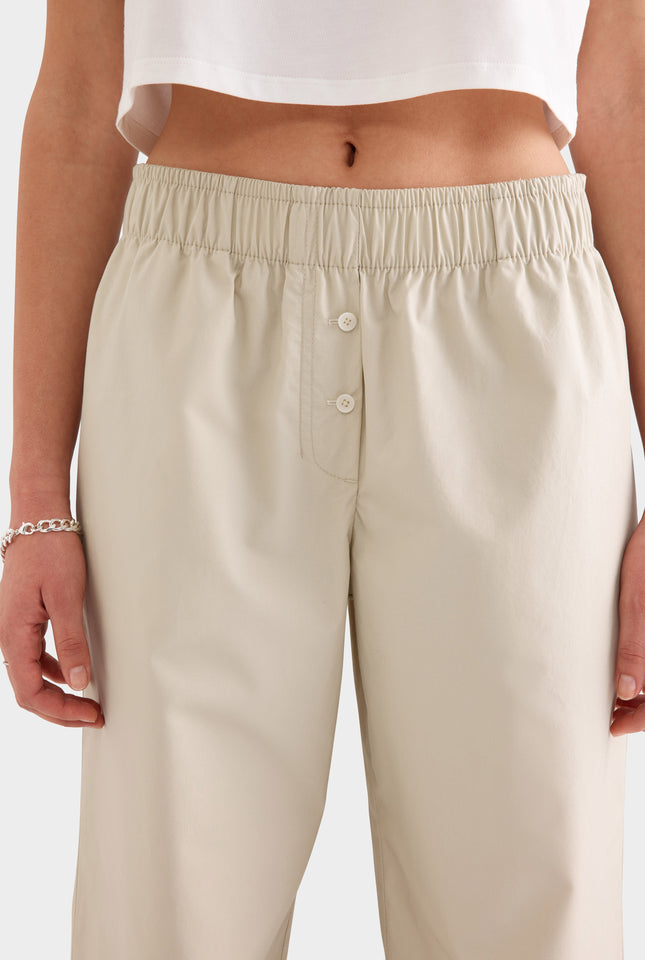 Cotton Poplin Pant -  Pistachio Shell