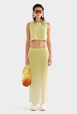 Rib Knitted Skirt -  Lemongrass Gradient