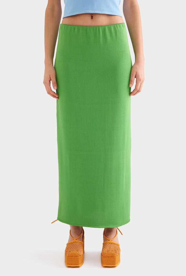 Low Rise Knit Skirt -  Cactus