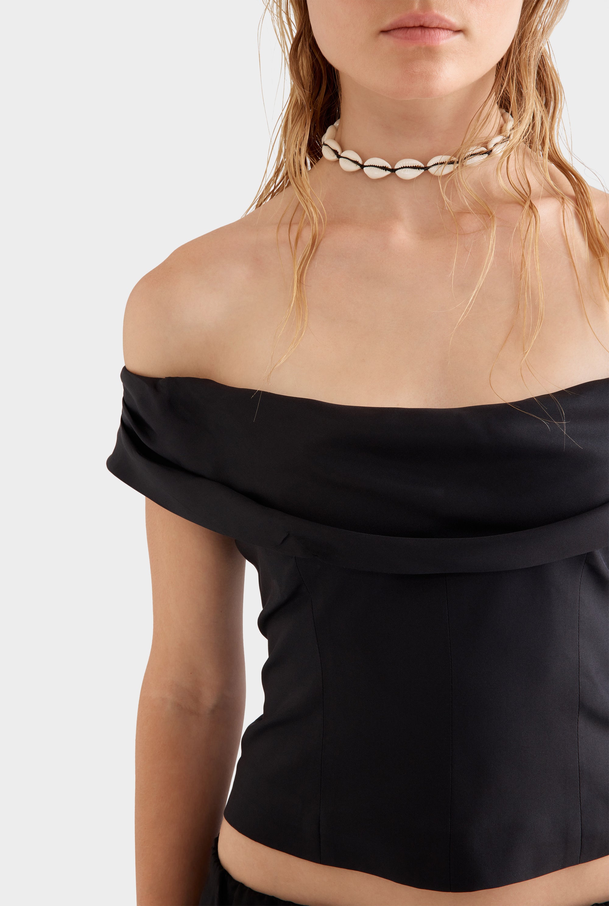 Silk Cowl Neck Bodice - Black