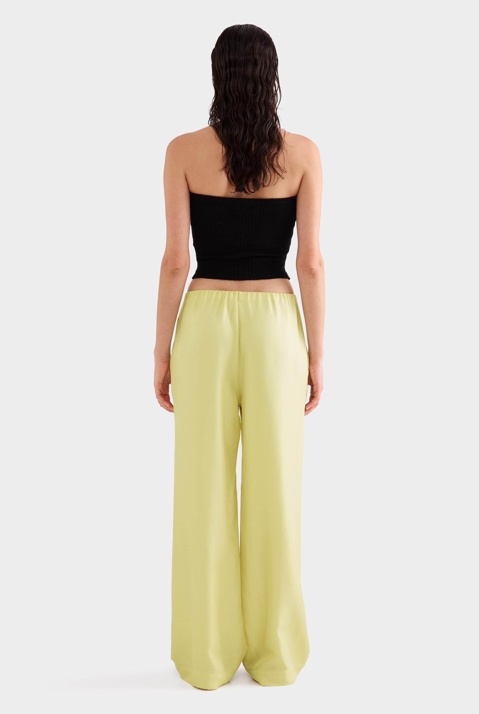 Silk Relaxed Pant -  Lemongrass