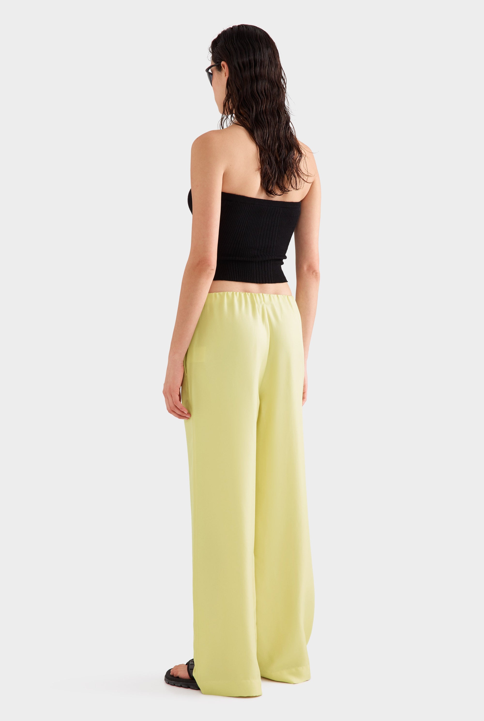 Silk Relaxed Pant -  Lemongrass