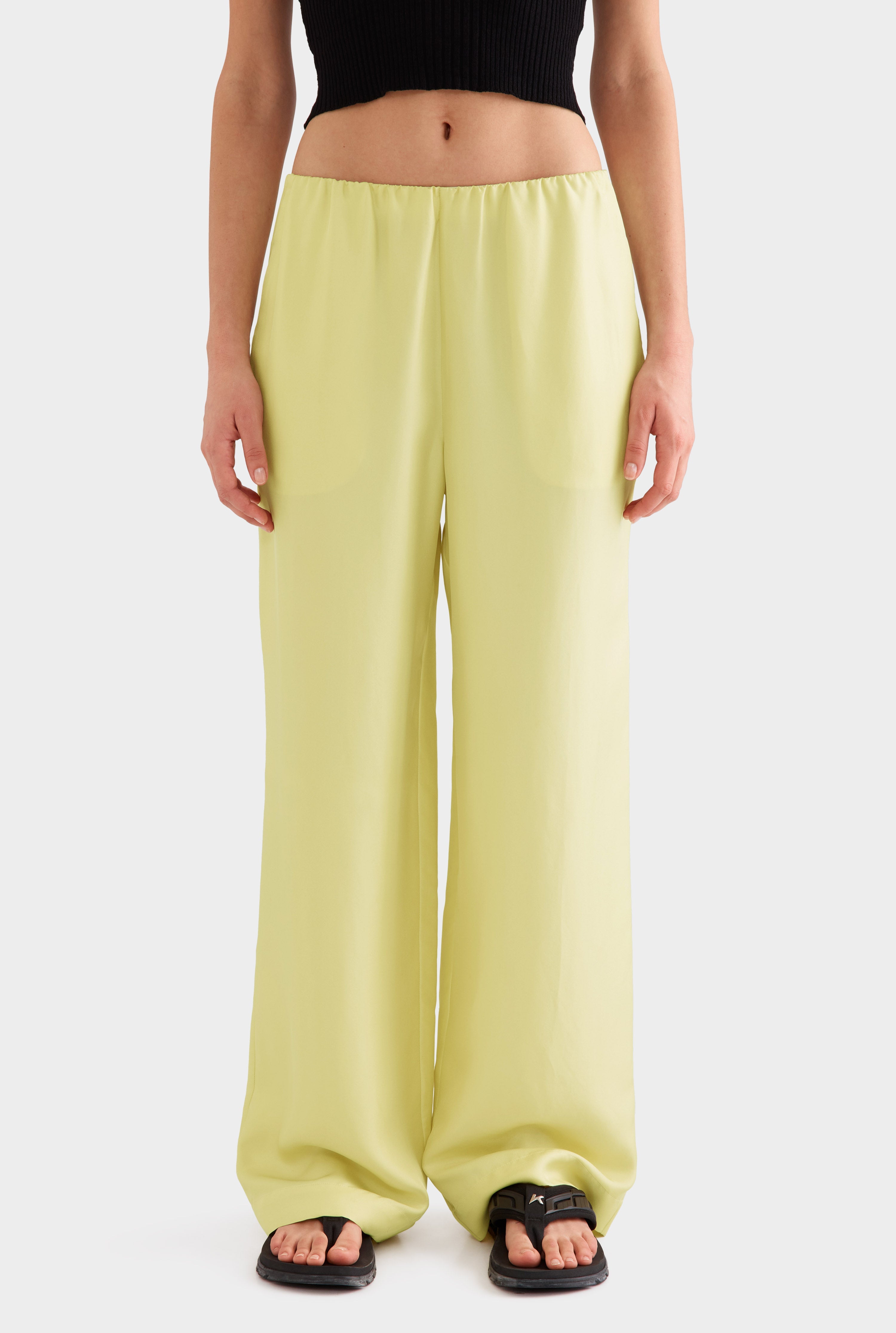 Silk Relaxed Pant -  Lemongrass