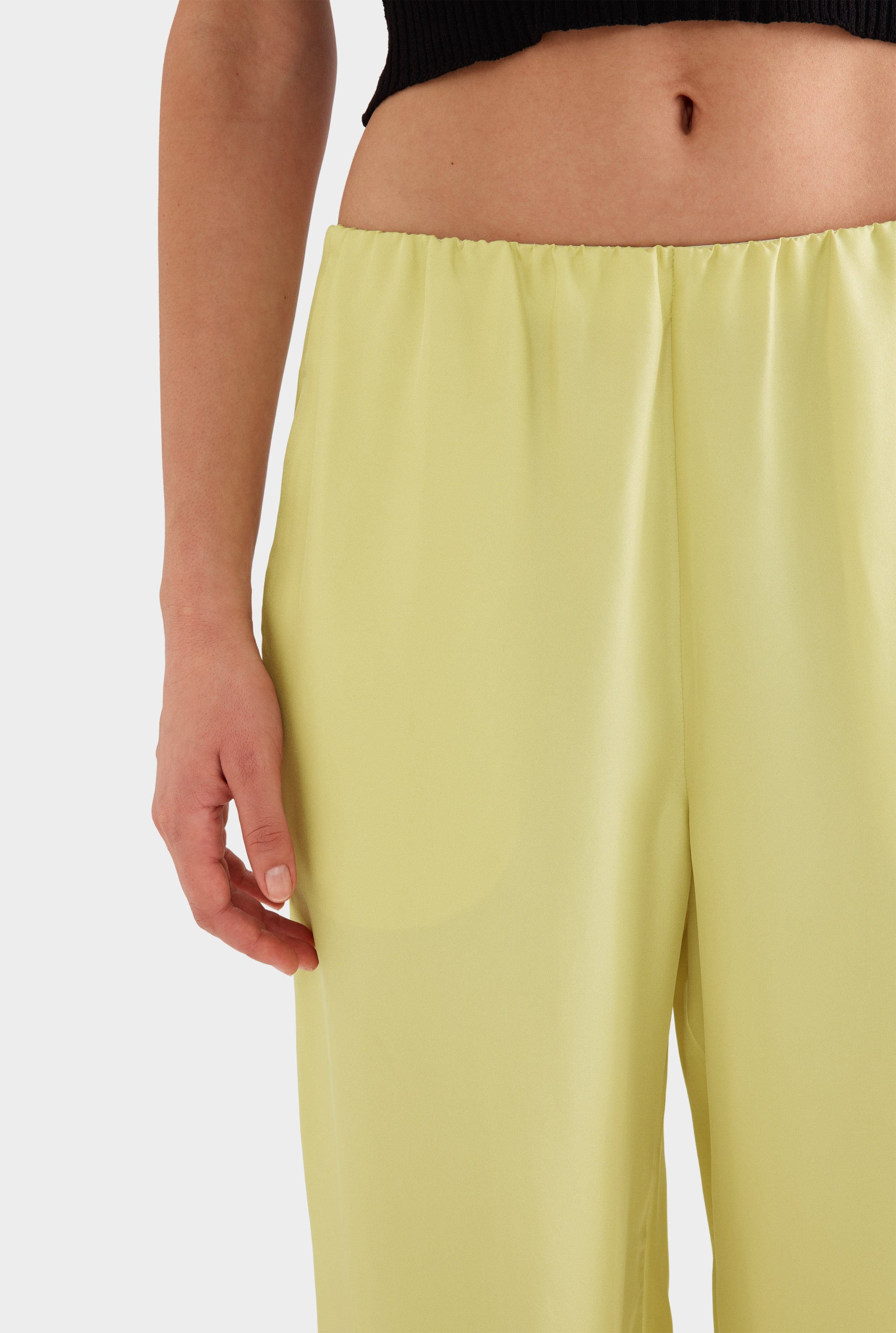 Silk Relaxed Pant -  Lemongrass