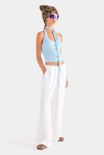 Silk Relaxed Pant - Off White