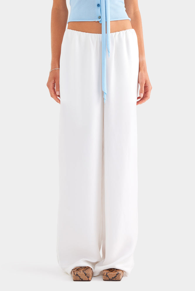Silk Relaxed Pant - Off White