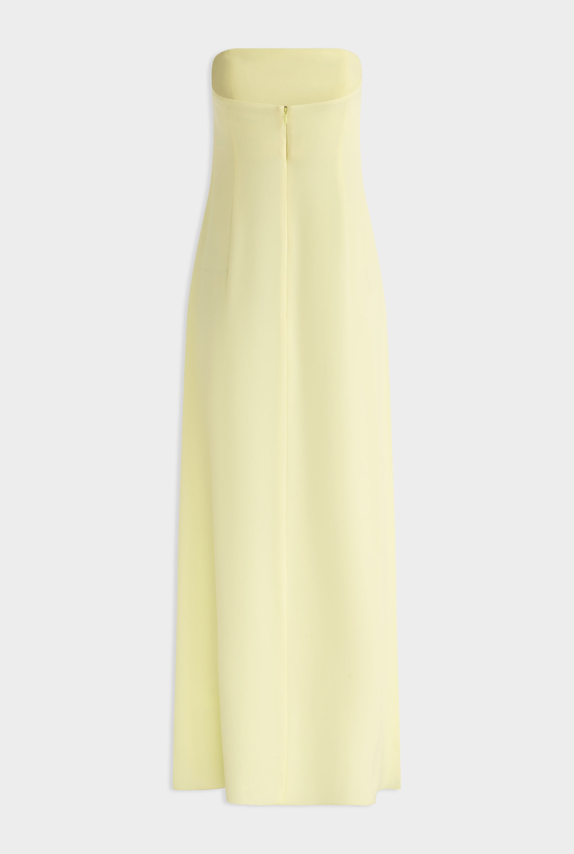 Beaded Strapless Maxi Dress - Pastel Yellow