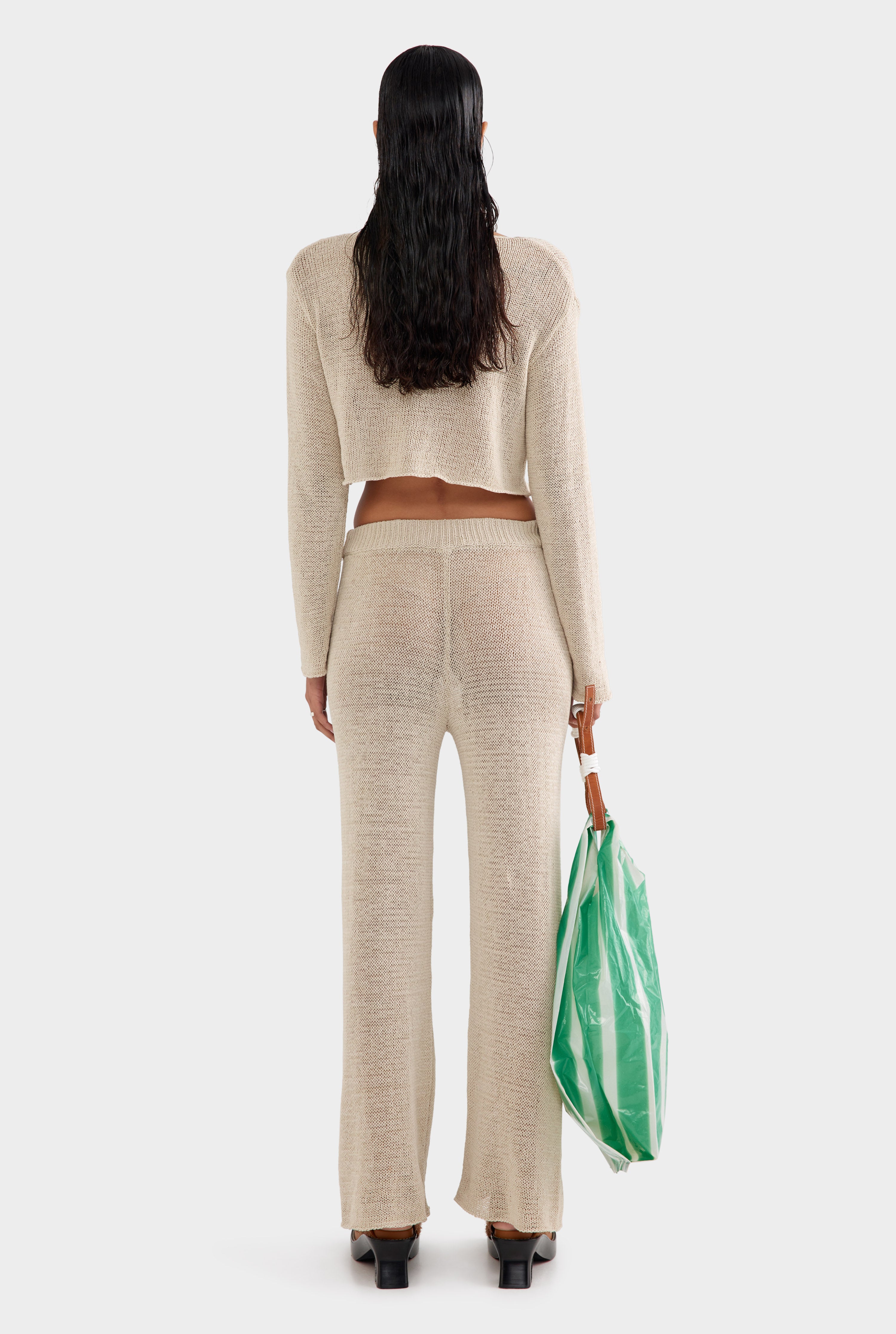 Gauze Knit Pant - Sand