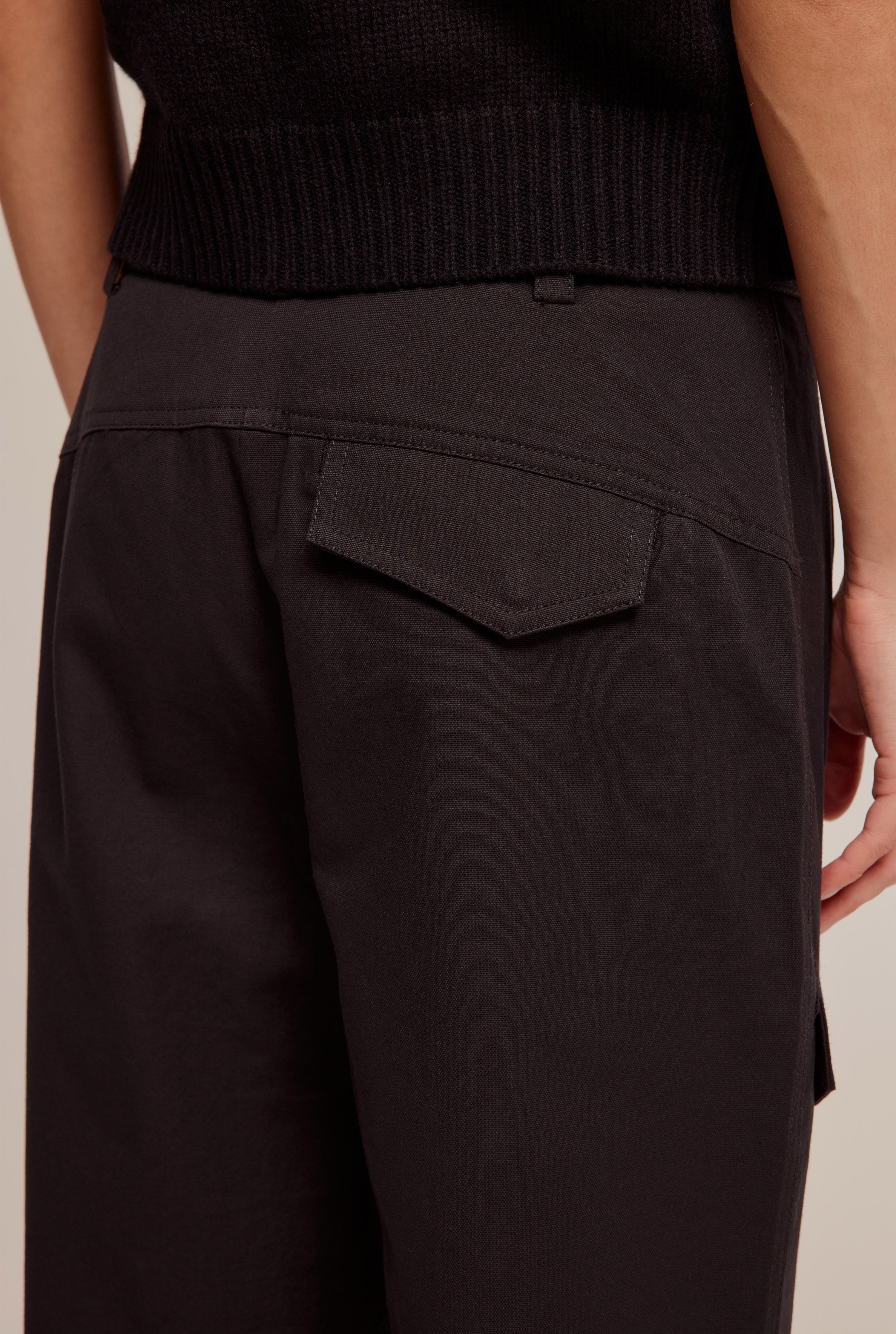 Cotton Cargo Utility Pant - Black