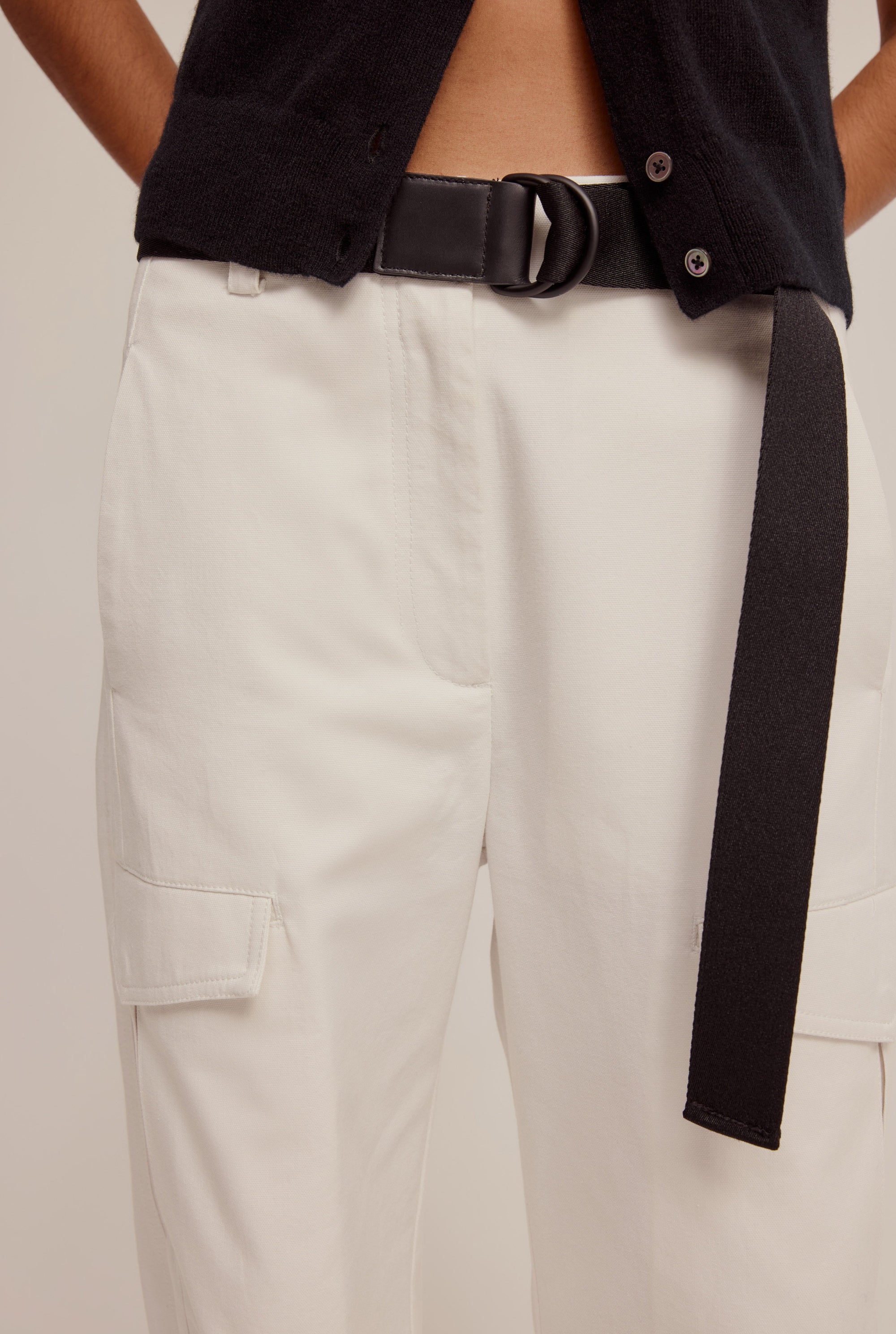 Cotton Cargo Utility Pant - Off White