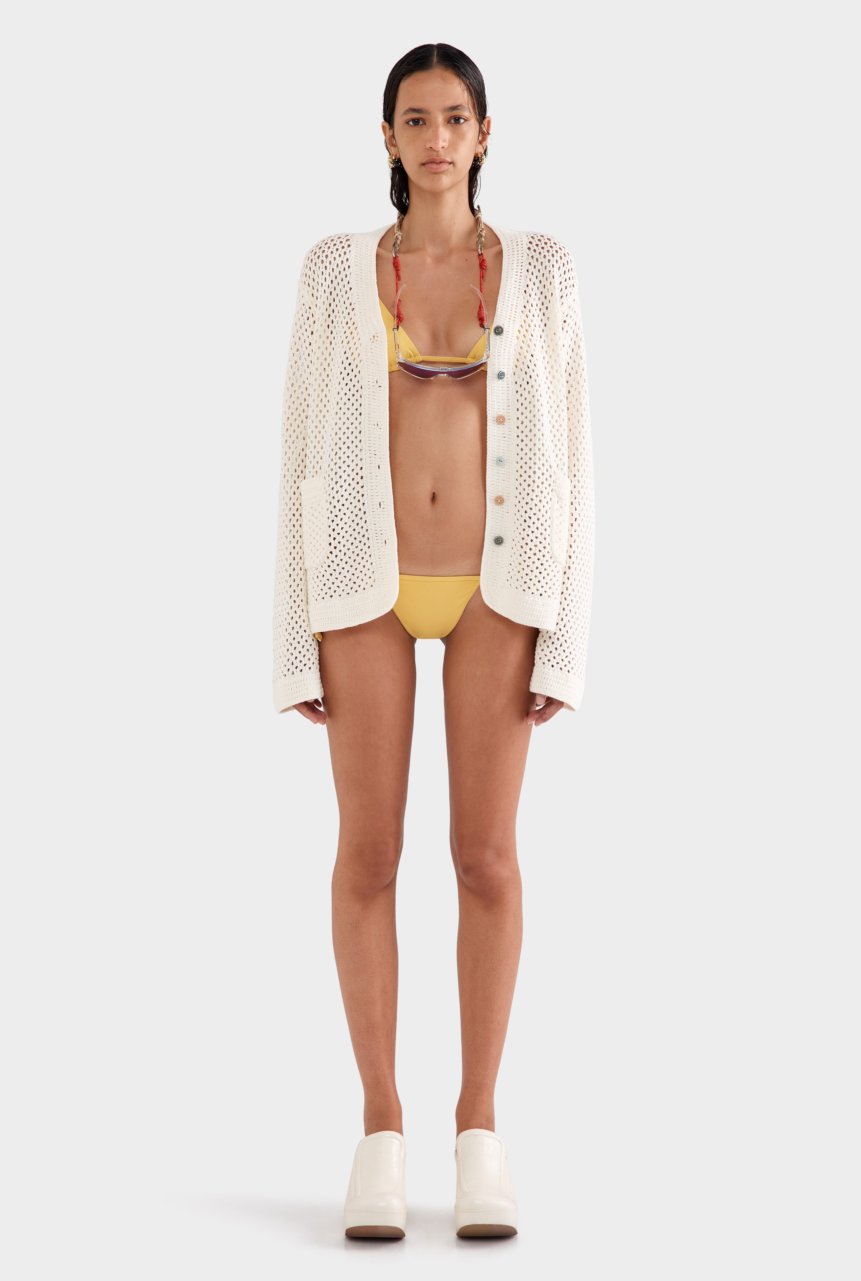 Cotton Crochet Jacket - Cream