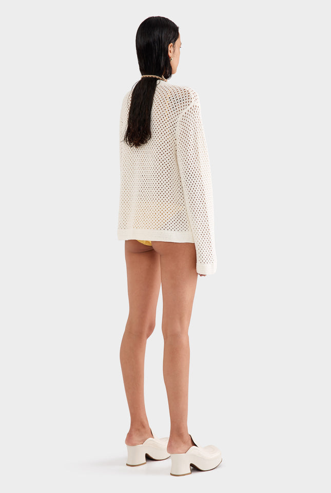 Cotton Crochet Jacket - Cream