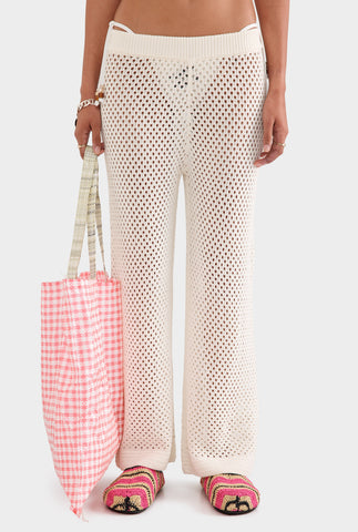 Cotton Crochet Pant - Cream