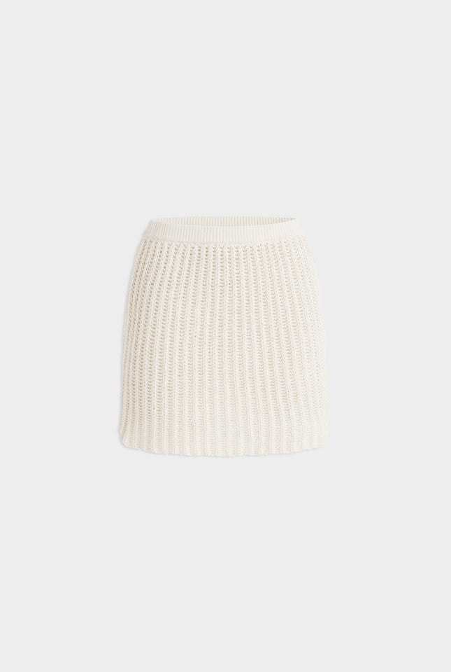 Crochet Mini Skirt - Off White