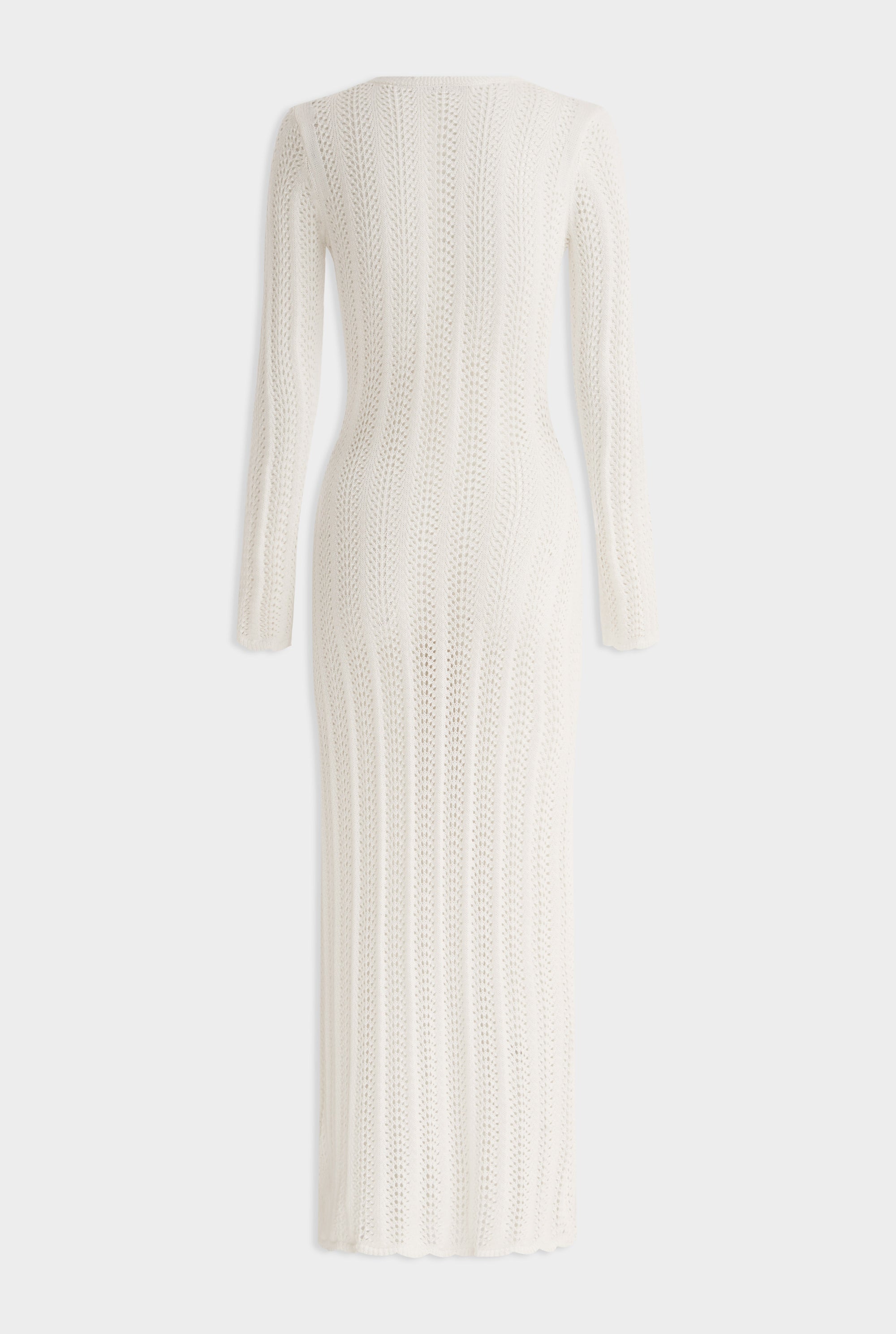 Crochet Open Neck Dress - Off White