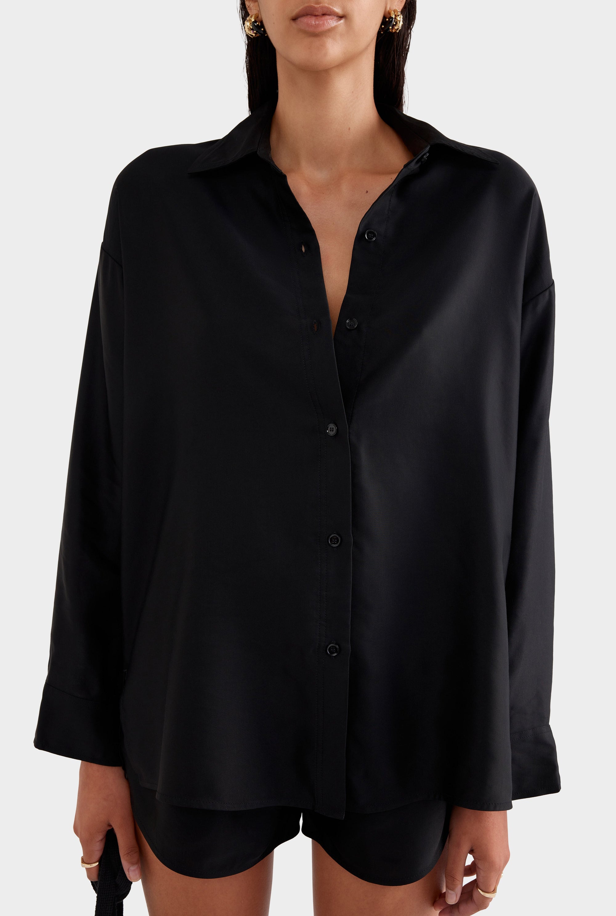 Drapey Relaxed Shirt - Black