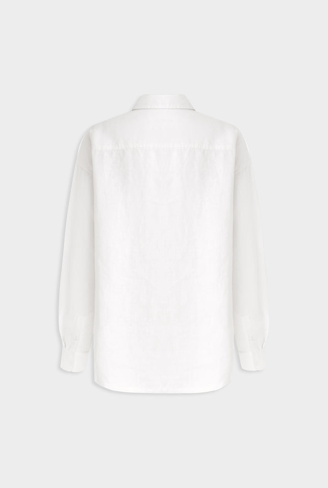 Oversized Linen Shirt - White