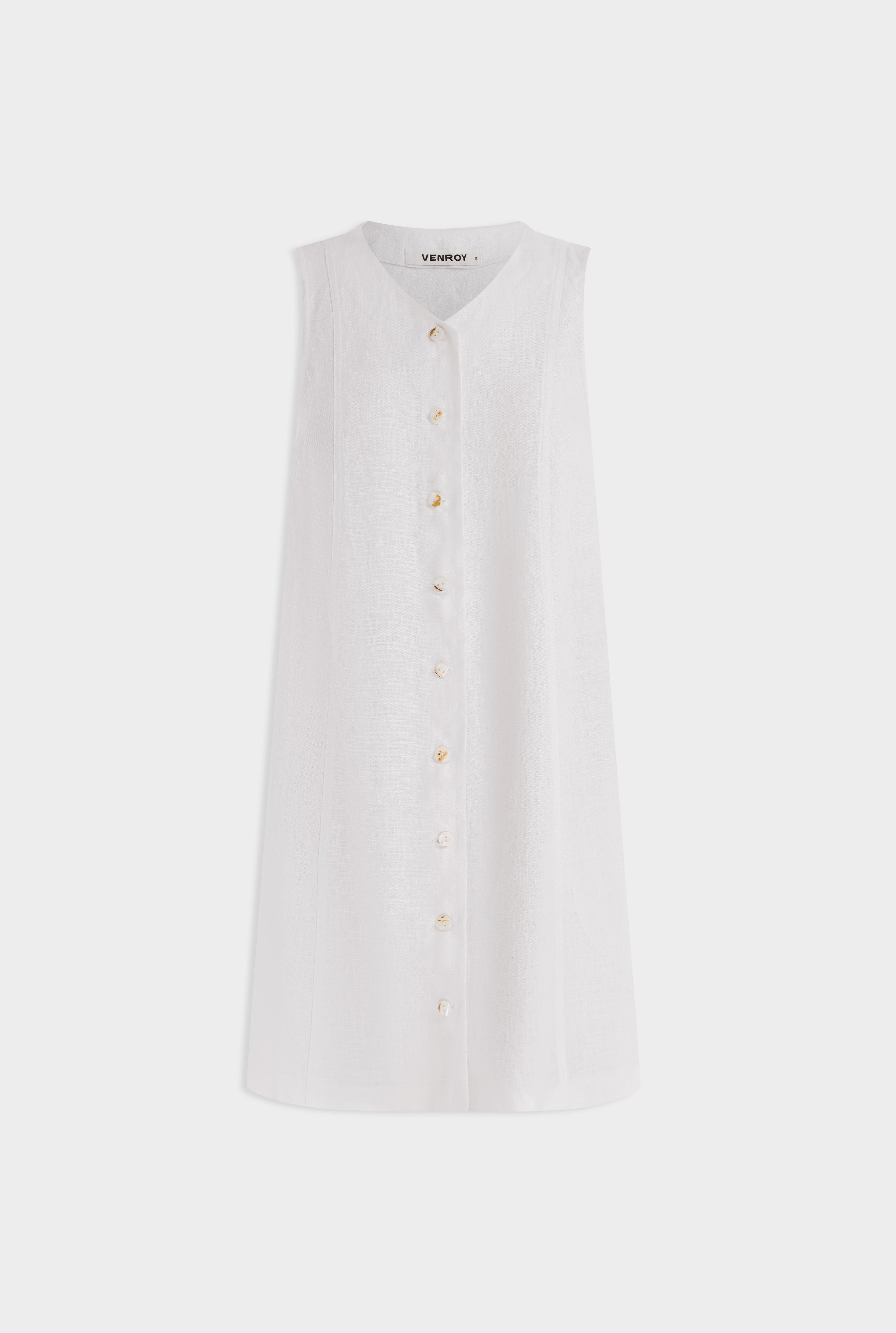 Linen A-Line Dress - Off White