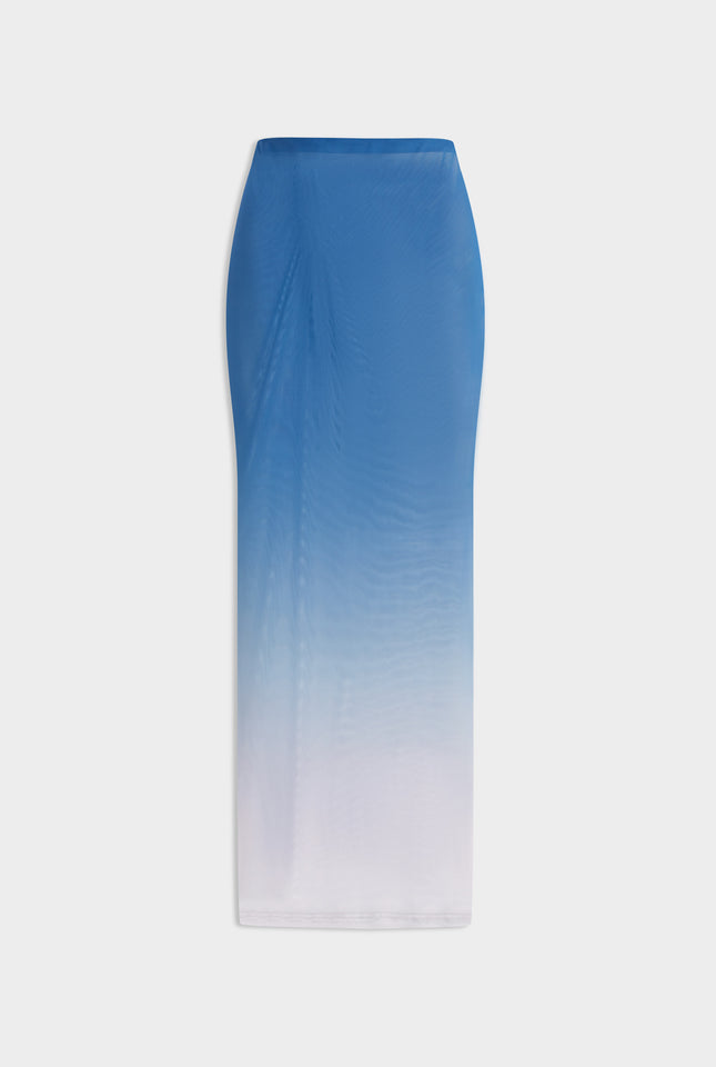 Mesh Jersey Tie Skirt - Aegean Sea Gradient