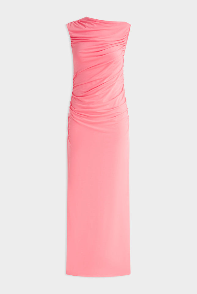 Ruched Jersey Dress - Dahlia Pink