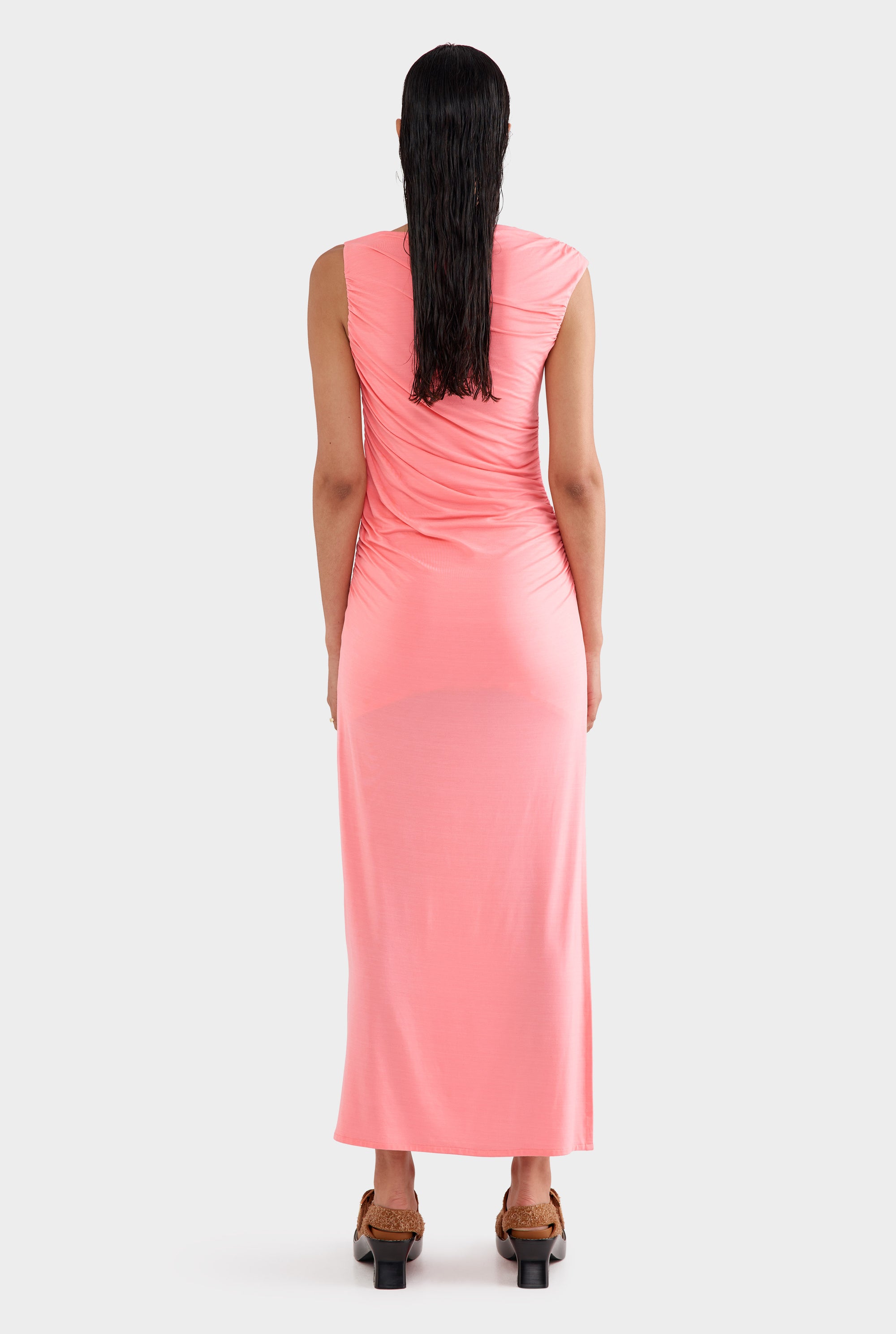 Ruched Jersey Dress - Dahlia Pink