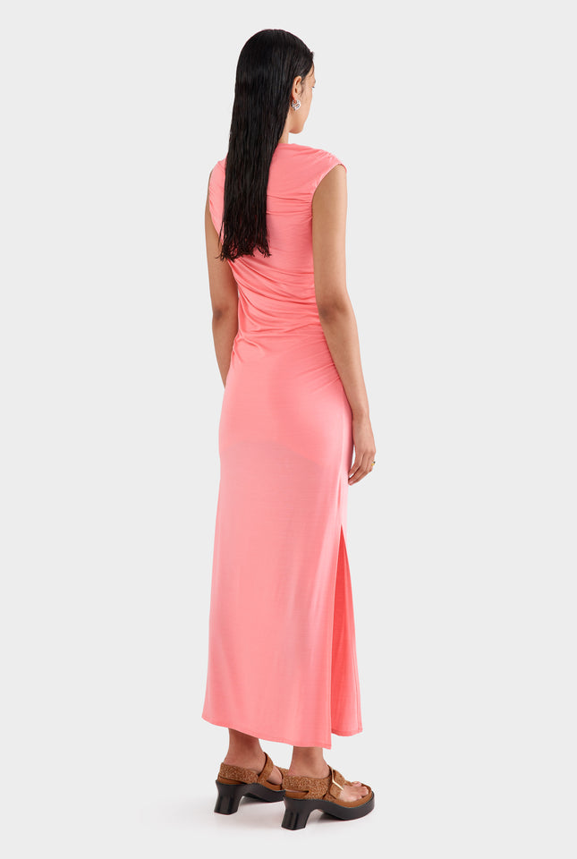 Ruched Jersey Dress - Dahlia Pink