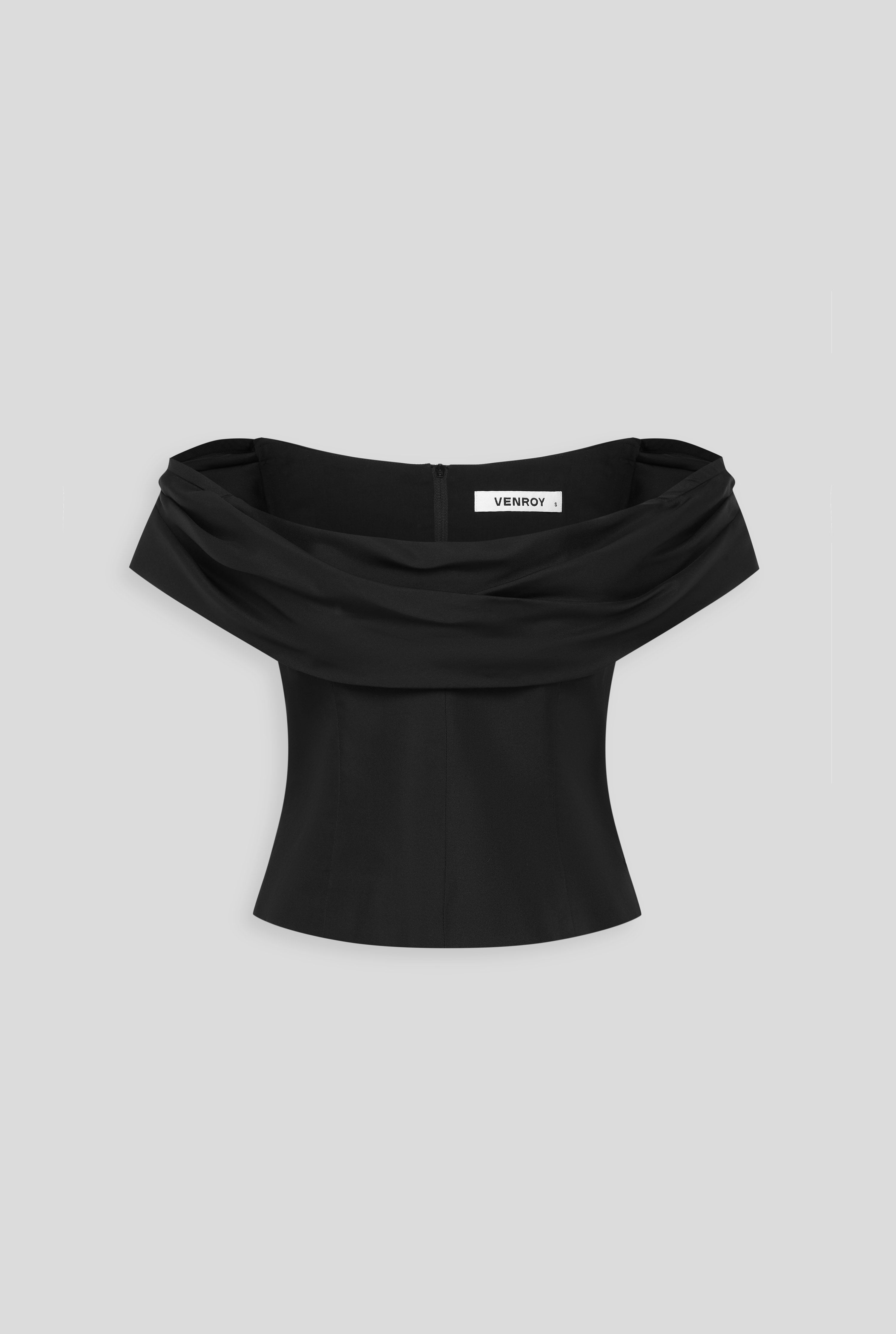 Silk Cowl Neck Bodice - Black