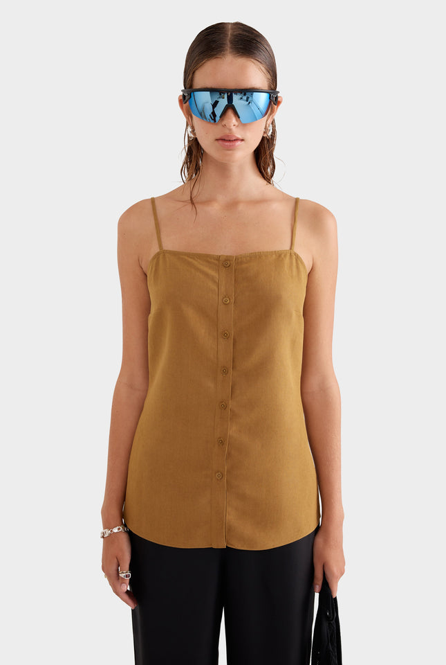 Silk Linen Cami - Bronze